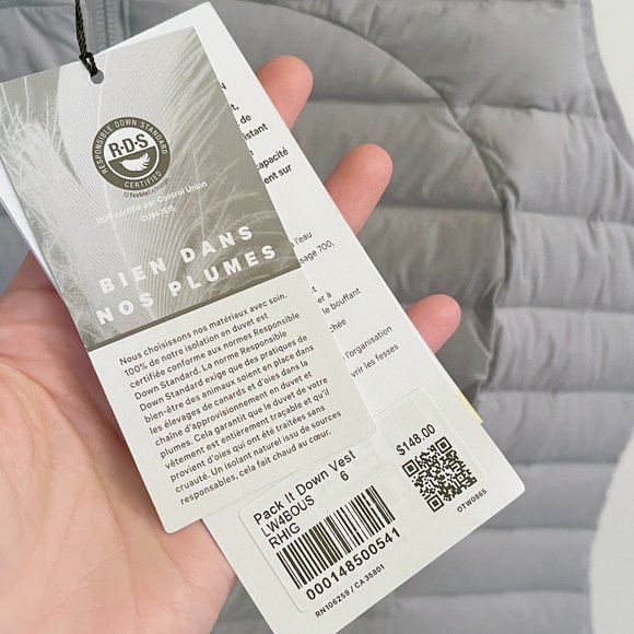 NWT Lululemon Pack it Down Vest in Rhino Grey Size 6 - Picture 4 of 8
